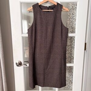 BANANA REPUBLIC Brown Houndstooth Plaid Shift Dress Sz 12 NWT